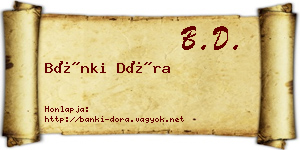 Bánki Dóra névjegykártya